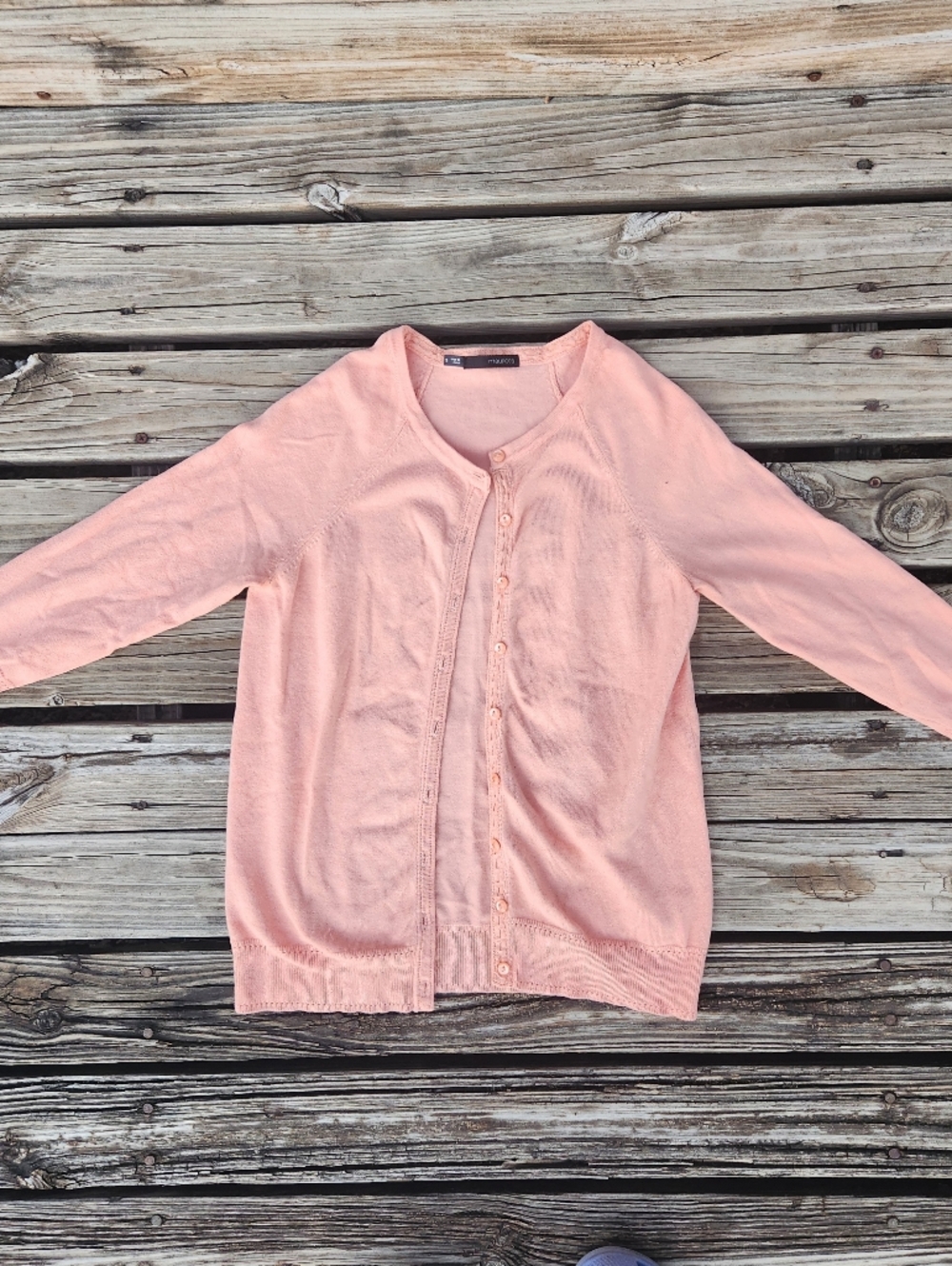 Maurices Peach Pink Cardigan Spring Summer Preppy Light Small